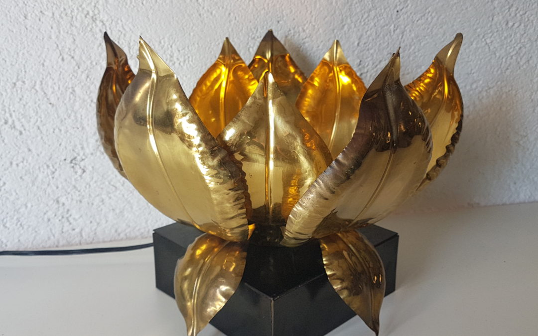 Lampe lotus Maison Jansen